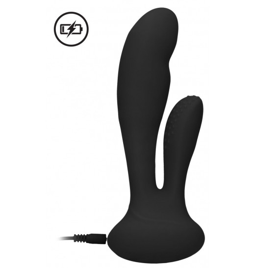 Черный вибратор G-Spot and Clitoral Vibrator Flair - 17,5 см.