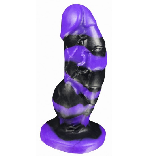 Черно-фиолетовый фаллоимитатор Мартин medium - 24,5 см.