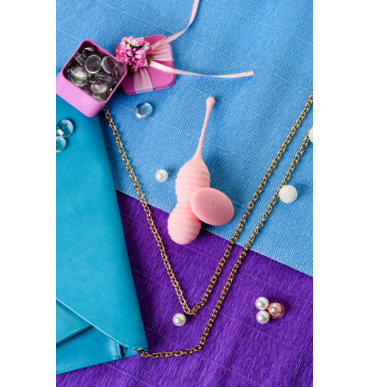 Нежно-розовые вагинальные шарики ZEFYR с пультом ДУ