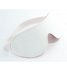 Белая кожаная маска на глаза на резинке