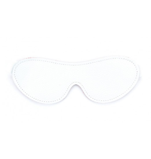 Белая кожаная маска на глаза на резинке