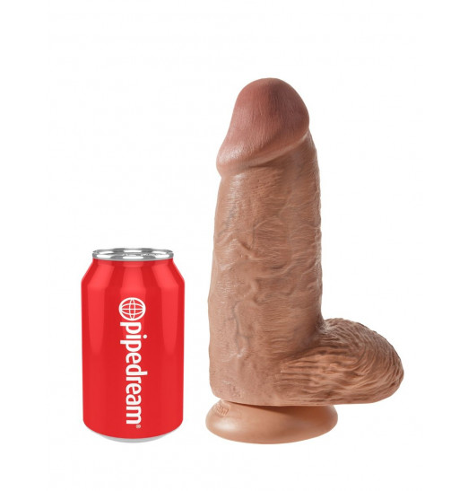 Кофейный фаллоимитатор на присоске Chubby - 22,9 см.