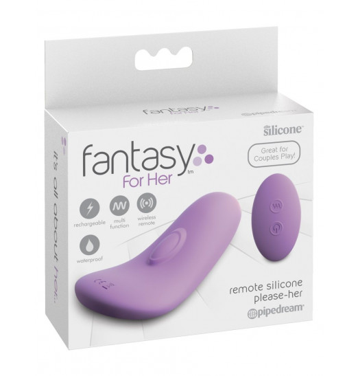 Фиолетовый компактный вибростимулятор Remote Silicone Please-Her