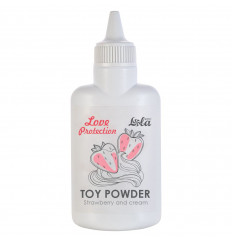 Пудра для игрушек Love Protection с ароматом клубники со сливками - 30 гр.