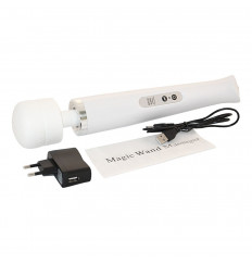 Белый беспроводной вибромассажер Magic Wand