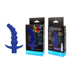 Синяя вибрирующая анальная елочка Sweet Toys - 10,8 см.