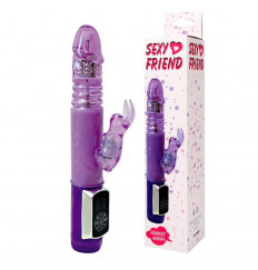 Фиолетовый вибратор-ротатор Always Happy - 24 см.