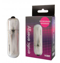 Серебристая вибропуля Erowoman-Eroman - 5,5 см.
