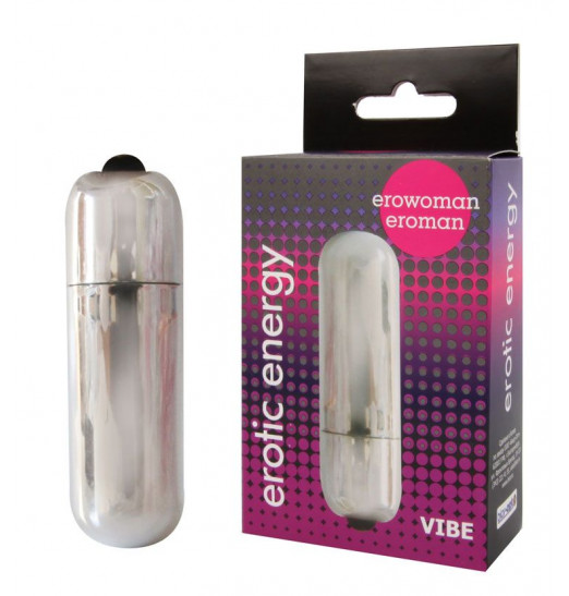 Серебристая вибропуля Erowoman-Eroman - 5,5 см.