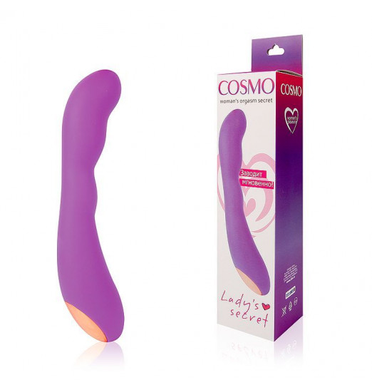 Фиолетовый силиконовый вибромассажер - 22,2 см.