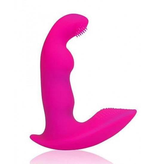 Розовый силиконовый вибромассажер  Cosmo - 9 см.