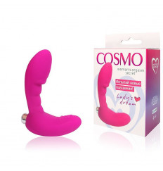 Розовый вибромассажер Сosmo с отростком - 9 см.