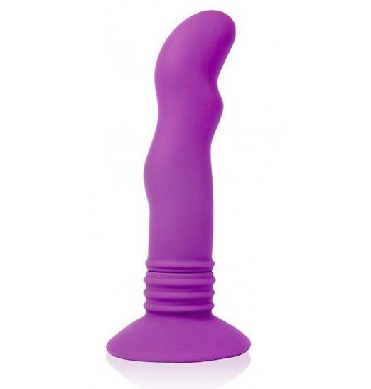 Фиолетовый вибромассажер Cosmo на присоске - 12 см.