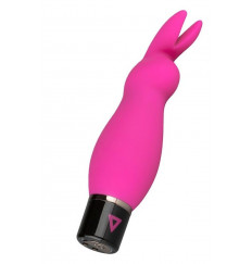 Розовый силиконовый вибратор Lil Rabbit с ушками - 13 см.