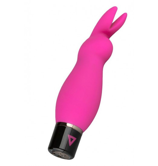 Розовый силиконовый вибратор Lil Rabbit с ушками - 13 см.