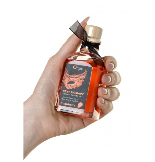 Массажное масло Orgie Lips Massage со вкусом клубники - 100 мл.