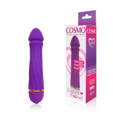 Фиолетовый силиконовый вибратор Cosmo - 13 см.