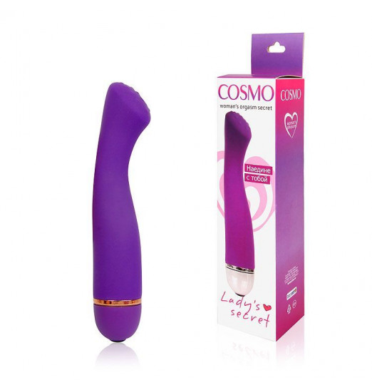 Фиолетовый силиконовый вибратор Cosmo с 20 режимами вибрации - 15,5 см.