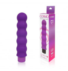 Фиолетовый силиконовый вибратор-елочка Cosmo - 15 см.