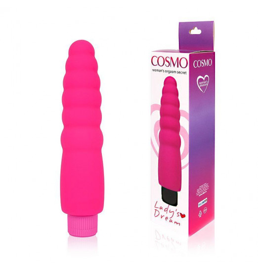 Розовый силиконовый вибратор Cosmo - 15 см. Розовый силиконовый вибратор Cosmo - 15 см.