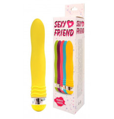 Желтый эргономичный вибратор Sexy Friend - 17,5 см.