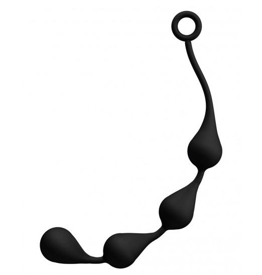 Большая чёрная анальная цепочка с 4 каплями - 43 см. Большая чёрная анальная цепочка с 4 каплями - 43 см.