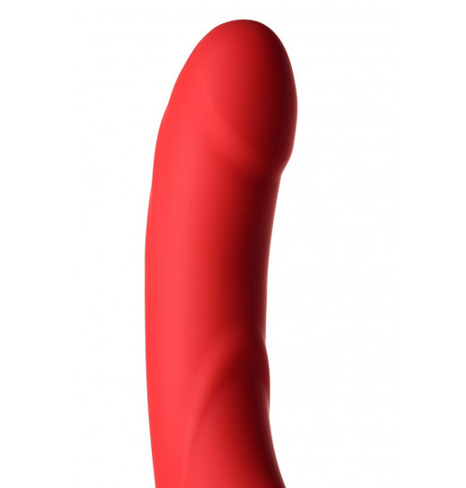 Красный безремневой страпон с вибрацией Красный безремневой страпон с вибрацией