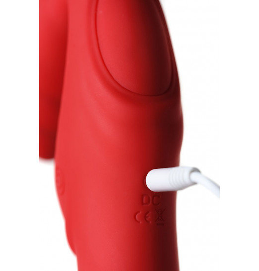 Красный безремневой страпон с вибрацией Красный безремневой страпон с вибрацией