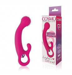 Розовый силиконовый вибромассажер с круглой головкой - 13 см.