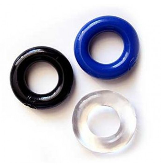 Набор из трех разноцветных эрекционных колец Erowoman-Eroman