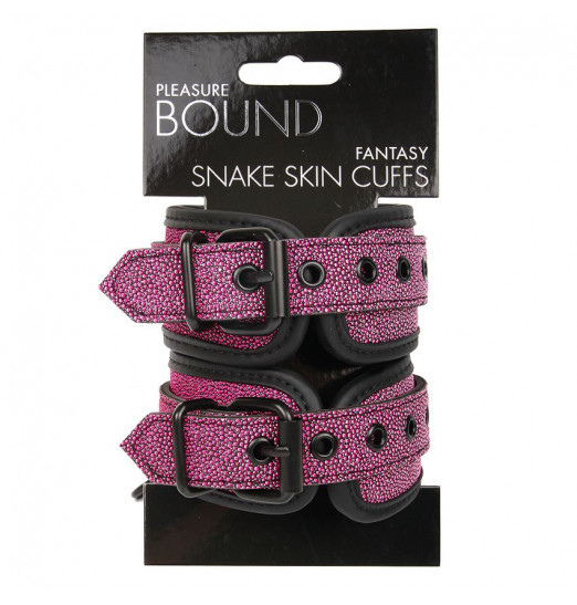 Розово-черные наручники с регулируемыми застежками
