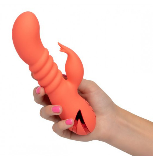 Оранжевый вибратор Orange County Cutie с функцией поступательного движения