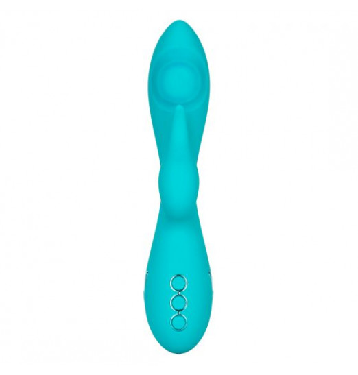 Бирюзовый вибратор Santa Monica Starlet с пульсирующим воздействием