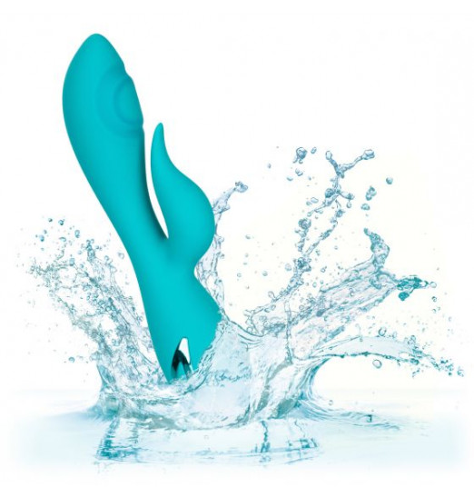 Бирюзовый вибратор Santa Monica Starlet с пульсирующим воздействием