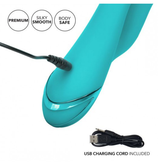 Бирюзовый вибратор Santa Monica Starlet с пульсирующим воздействием