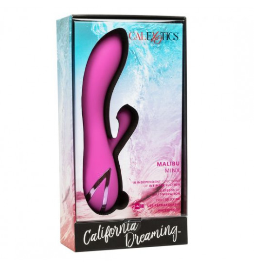 Лиловый вибратор Malibu Minx с функцией всасывания