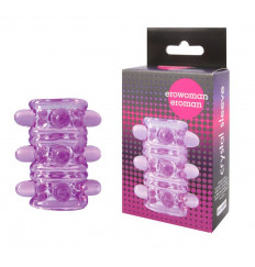 Открытая фиолетовая насадка на пенис Crystal Sleeve - 5,5 см.