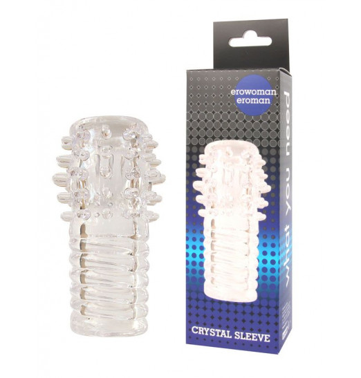 Прозрачная насадка на фаллос - 10 см.