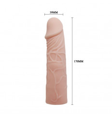 Закрытая телесная насадка-фаллос - 17 см.