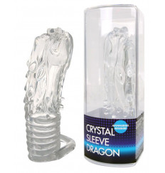 Закрытая прозрачная насадка в форме дракона с креплением-колечком - 14 см.