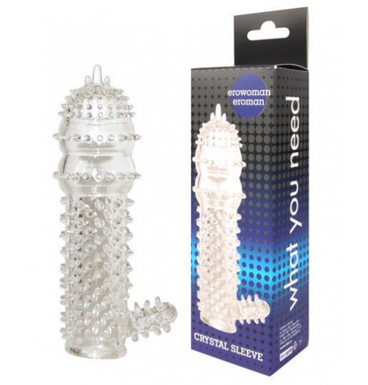 Закрытая прозрачная насадка Crystal sleeve - 12,8 см.