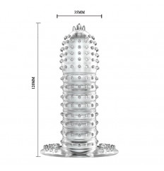 Закрытая прозрачная насадка Crystal sleeve - 12 см.