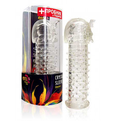 Закрытая прозрачная насадка на пенис Crystal Sleeve Faraon - 13,5 см.