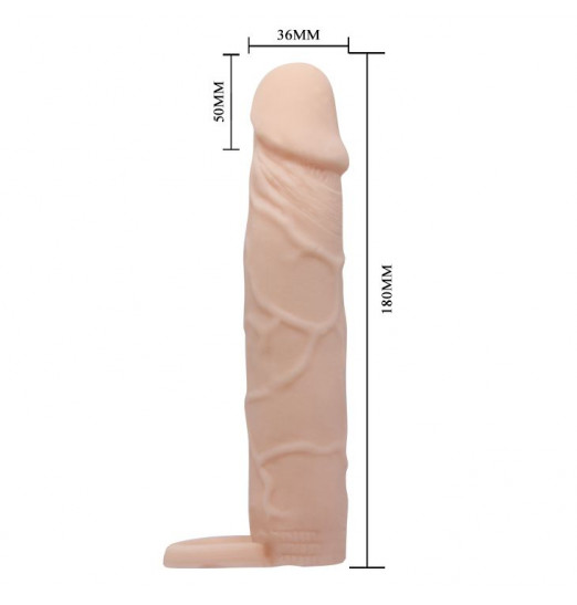 Насадка на пенис с кольцом для мошонки - 18 см. Насадка на пенис с кольцом для мошонки - 18 см.