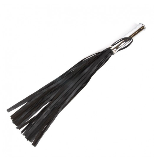 Черная плетка Notabu с черным кристаллом на рукояти - 58 см. Черная плетка Notabu с черным кристаллом на рукояти - 58 см.