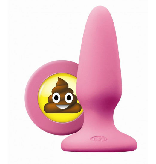 Розовая силиконовая пробка среднего размера Emoji SHT - 10,2 см.