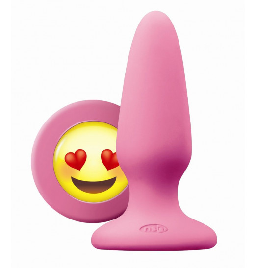 Розовая силиконовая пробка среднего размера Emoji ILY - 10,2 см.