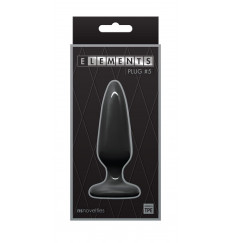 Черная конусовидная анальная пробка Plug № 5 - 10,1 см.