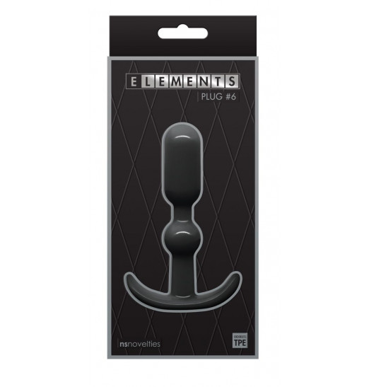 Черная анальная пробка Plug № 6 - 11,3 см.
