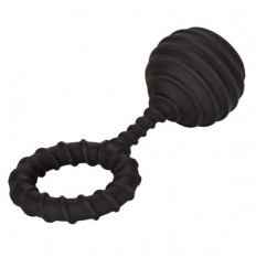 Черное эрекционное кольцо с утяжелителем Weighted Ring Large